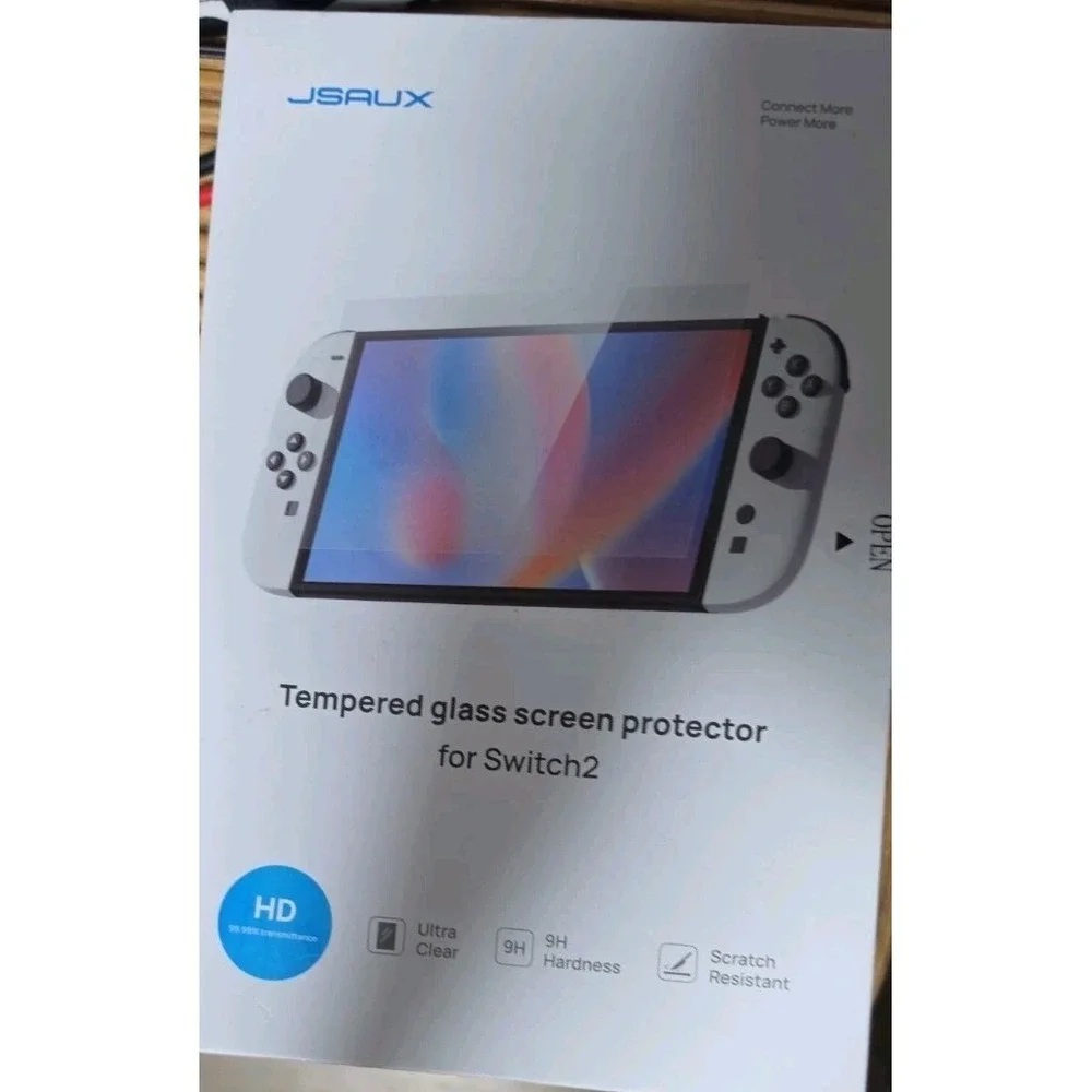 JSAUX Tempered Glass Screen Protector for Switch2 Ultra Clear 9H Hardness GP0123